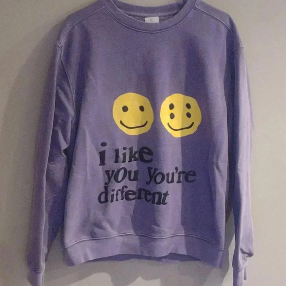 Cactus Plant Flea Market purple smiley face‎ i like you...mens small sweatshirt - Picture 1 of 4